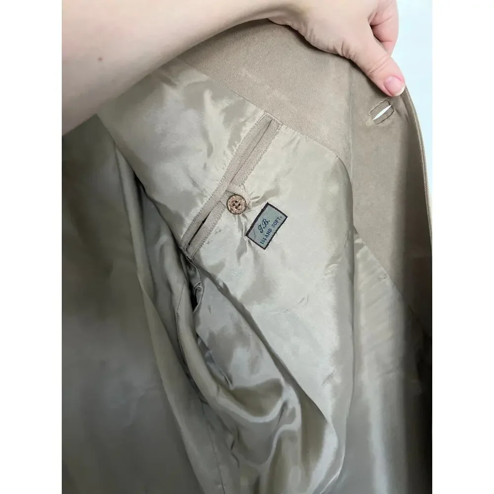 Tommy Bahama Blazer Mens Large Tan Silk 3 Button Sport Coat vintage size